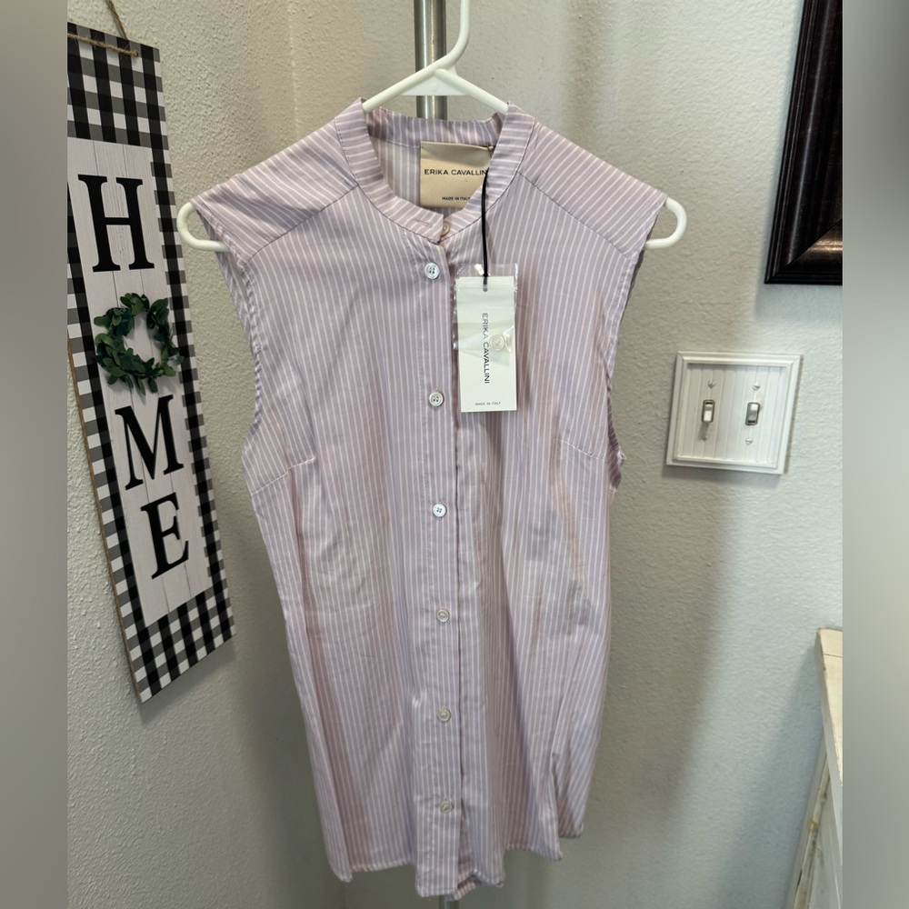 Erika Cavallini Striped Sleeveless Blouse
